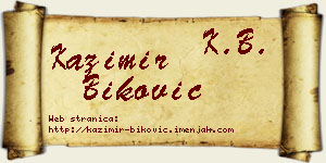 Kazimir Biković vizit kartica